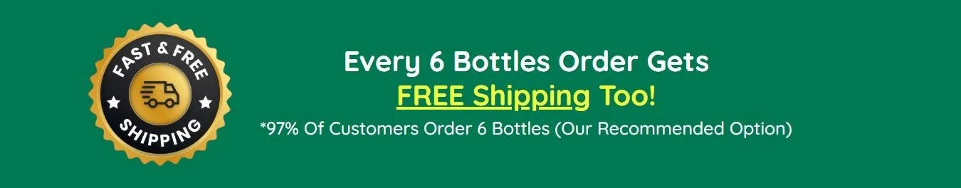 ProDentim promotional badge highlighting fast and free shipping for 6-bottle orders with high customer preference